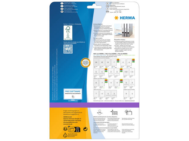 Rugetiket HERMA 5123 192x59mm wit 100 etiketten