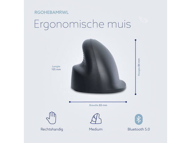 Ergonomisch muis R-Go HE Basic Wireless Rechts M