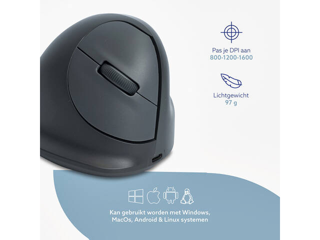 Ergonomisch muis R-Go HE Basic Wireless Rechts M