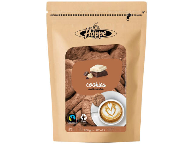 Koekjes Hoppe Cookies fairtrade double chocolate