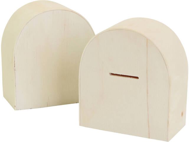Spaarpot Creativ Company hout 10x9cm