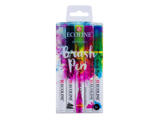 Brushpen Talens Ecoline set 5 stuks primair