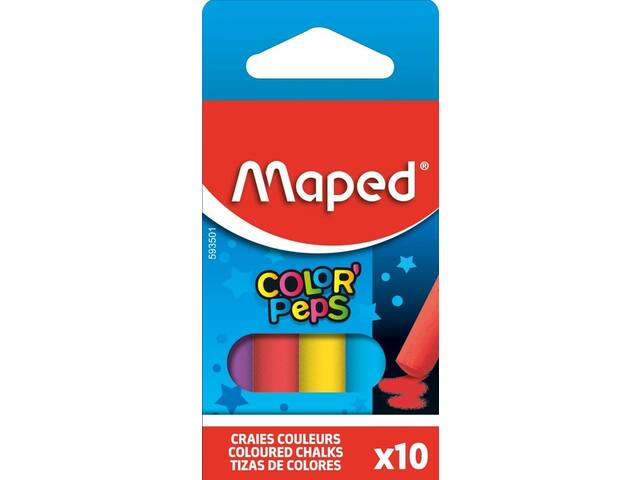 Schoolbordkrijt Maped Color Peps set 10st assorti