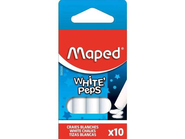 Schoolbordkrijt Maped White Peps set 10st wit