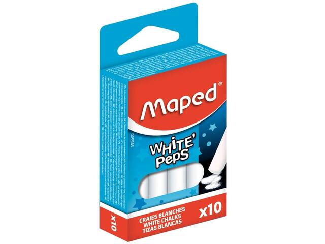 Schoolbordkrijt Maped White Peps set 10st wit