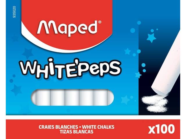 Schoolbordkrijt Maped White Peps ds 100st wit