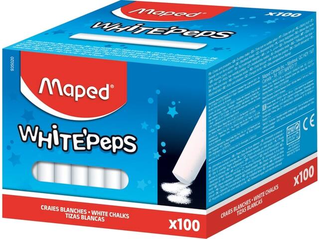 Schoolbordkrijt Maped White Peps ds 100st wit