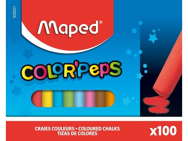 Schoolbordkrijt Maped Color Peps ds 100st assorti