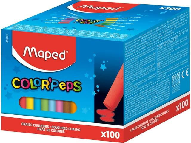Schoolbordkrijt Maped Color Peps ds 100st assorti