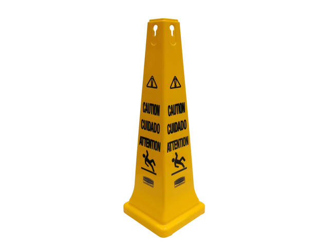 Waarschuwingskegel Rubbermaid vierzijdig 91cm geel