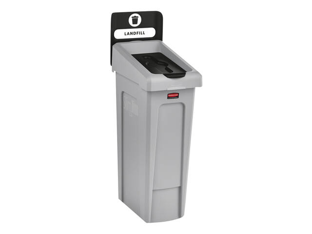 Deksel Rubbermaid Slim Jim RS gesloten zwart