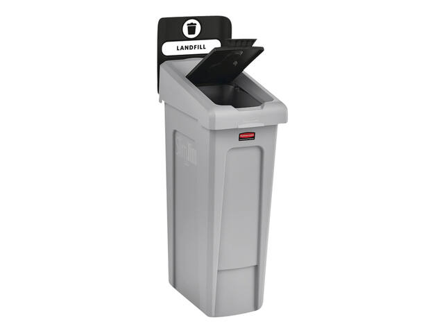 Deksel Rubbermaid Slim Jim RS gesloten zwart