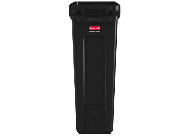 Afvalbak Rubbermaid Slim Jim VT 87L zwart