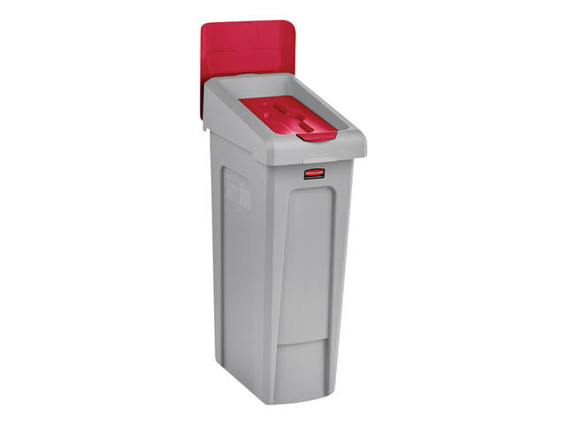 Deksel Rubbermaid Slim Jim RS gesloten rood