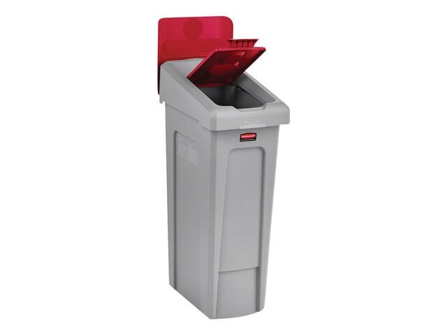 Deksel Rubbermaid Slim Jim RS gesloten rood