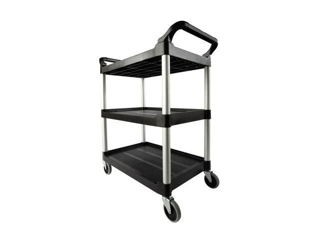 Serveerwagen Rubbermaid met 10cm zwenkwielen zwart