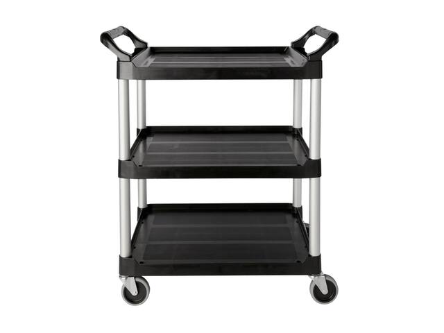 Serveerwagen Rubbermaid met 10cm zwenkwielen zwart