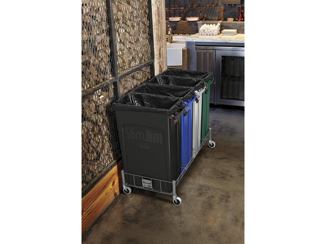 Afvalbak Rubbermaid Slim Jim VT 60L grijs