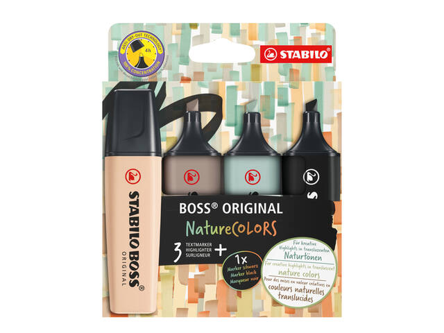 Markeerstift STABILO Boss 70/4 etui a 4st nature