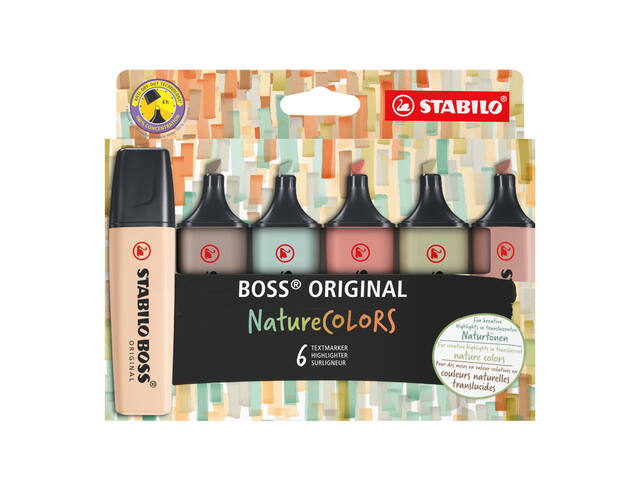 Markeerstift STABILO Boss 70/6 etui a 6st nature