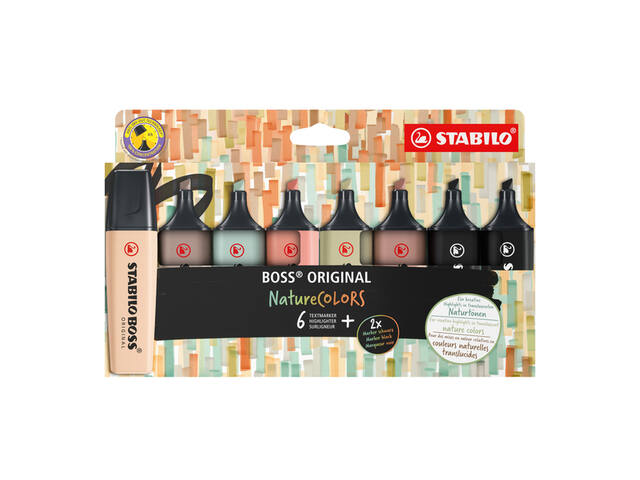 Markeerstift STABILO Boss 70/8 etui a 8st nature