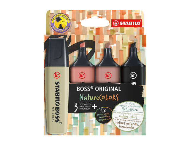 Markeerstift STABILO Boss 70/4 etui a 4st nature