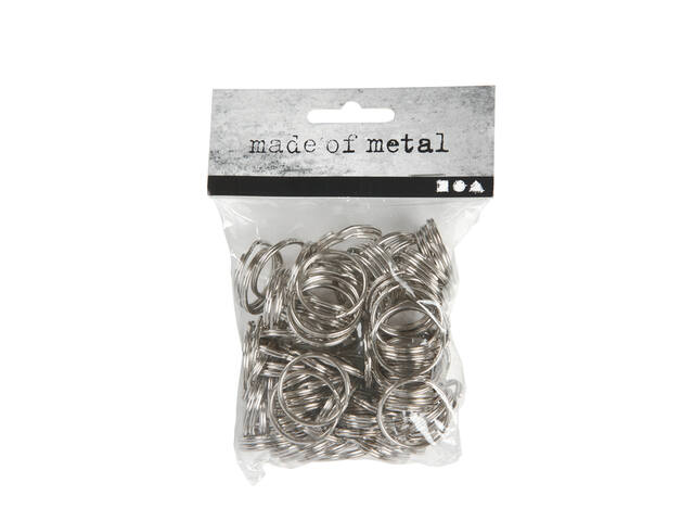 Sleutelring Crea Com zilverkleurig 25mm 100 stuks
