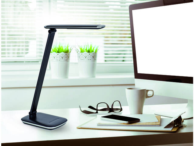 Bureaulamp MAUL Jazzy dimbaar USB-poort zwart