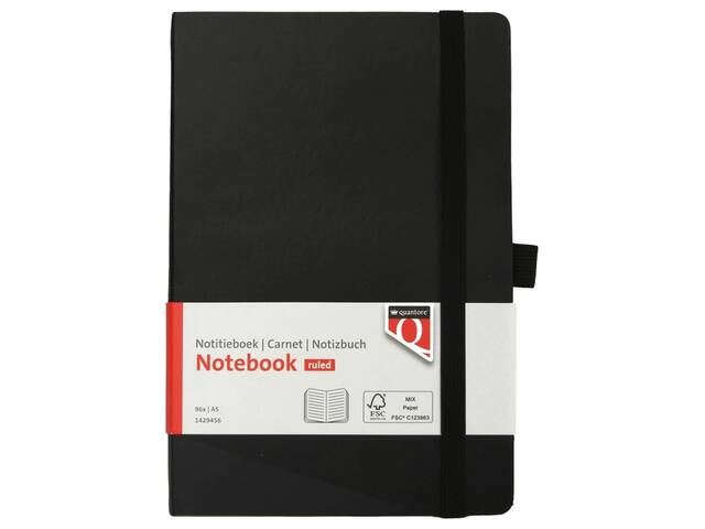 Notitieboek Quantore A5 flex lijn 192blz 80gr zw