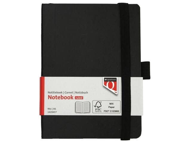 Notitieboek Quantore A6 flex lijn 192blz 80gr zw