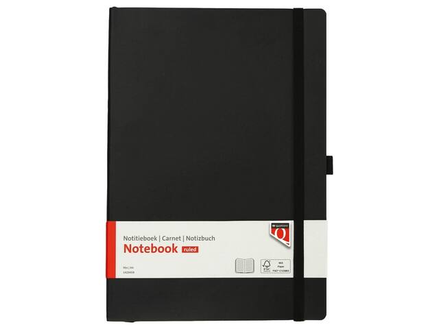 Notitieboek Quantore A4 flex lijn 192blz 80gr zw