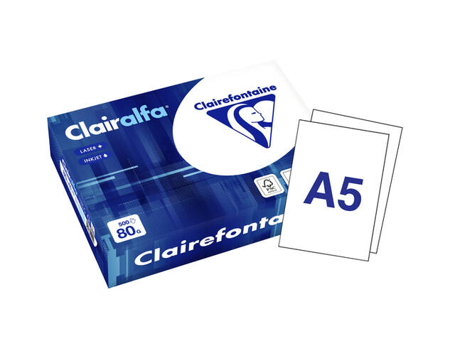 Kopieerpapier Clairefontaine Clairalfa A5 80gr wt