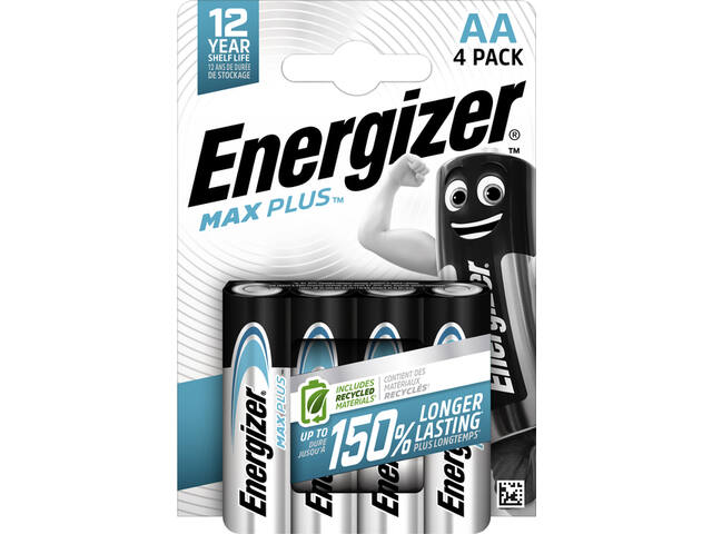 Batterij Energizer Max Plus 4x AA alkaline
