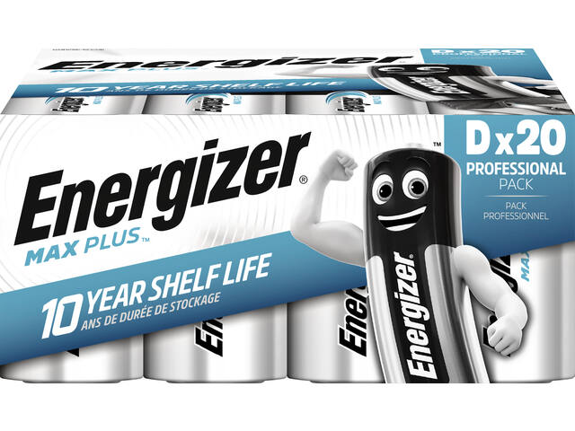 Batterij Energizer Max Plus 20x D alkaline