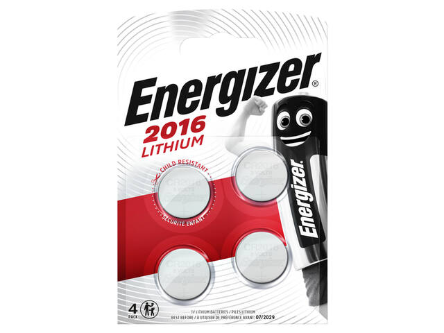 Batterij Energizer 4x CR2016 lithium