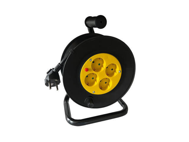 Kabelhaspel BRASQ Pro 4vdig 10m zwart