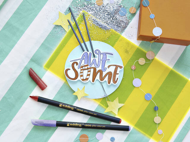 Fineliner edding 1200 F 5st glitter assorti