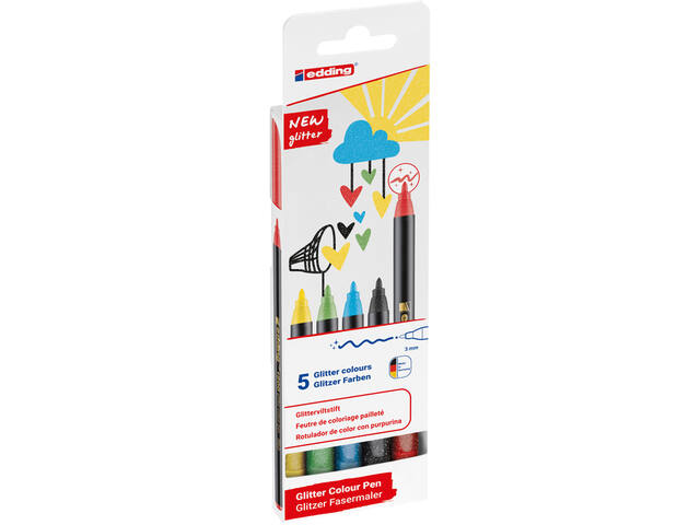 Fineliner edding 1200 F 5st glitter assorti