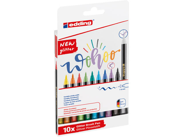 Brushpen edding 1340 10st glitter assorti
