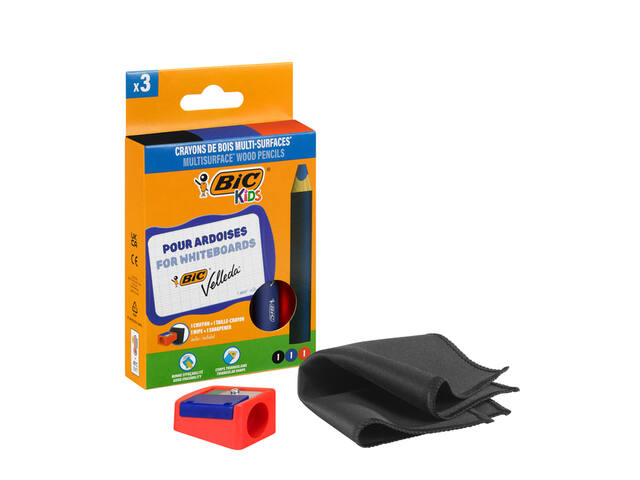 Whiteboardpotlood BicKids Multi Surface 3st ass