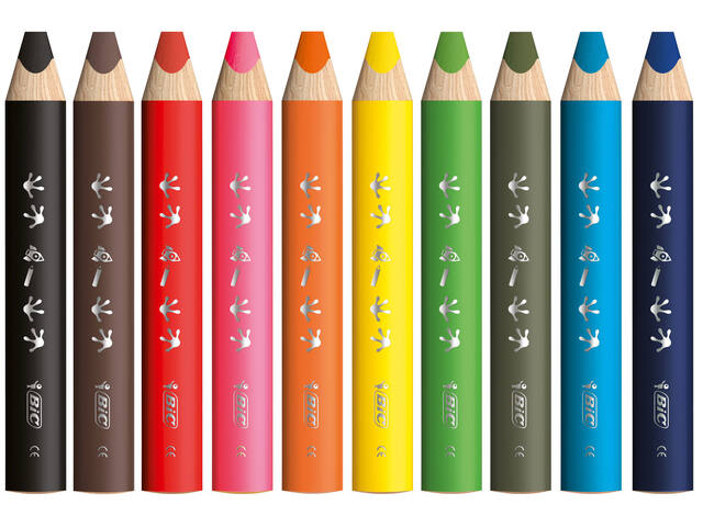 Kleurpotlood BicKids Multi Surface 10st ass