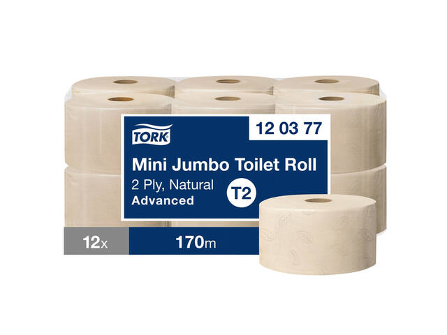 Toiletpapier Tork T2 Advanced jumbo klein naturel