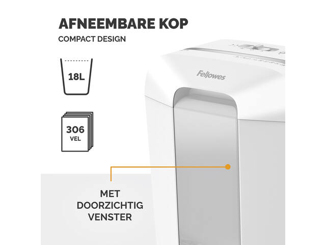 Papiervernietiger Fellowes LX70 4x40mm wit