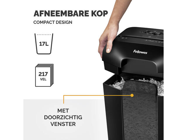 Papiervernietiger Fellowes LX50 4x37mm zwart