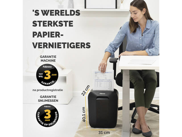 Papiervernietiger Fellowes LX50 4x37mm zwart