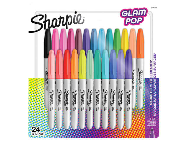 Viltstift Sharpie Glampop F 24st assorti
