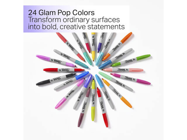 Viltstift Sharpie Glampop F 24st assorti