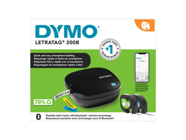Labelprinter Dymo LetraTag 200B 12mm zwart promo