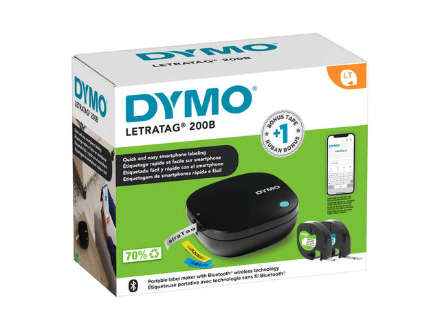 Labelprinter Dymo LetraTag 200B 12mm zwart promo