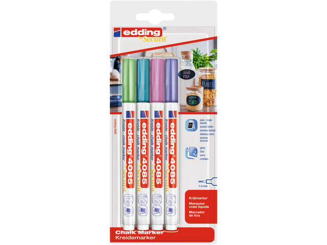 Krijtstift edding 4085 rond 1-2mm metallic assorti